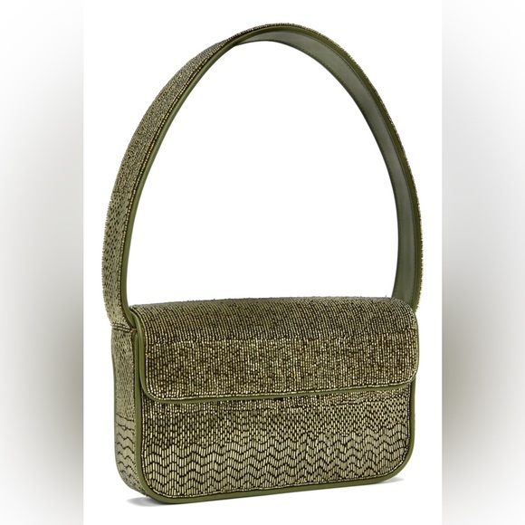 🌺🎉HP🎉🌺 NWT Staud Beaded Tommy Shoulder Bag Avocado - Picture 12 of 16